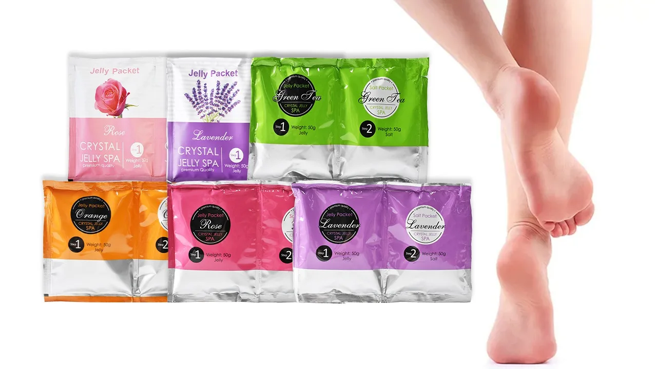 Hot Sale Jelly Pedi Packs Vegan Green Tea Rose Moisturizing Crystals