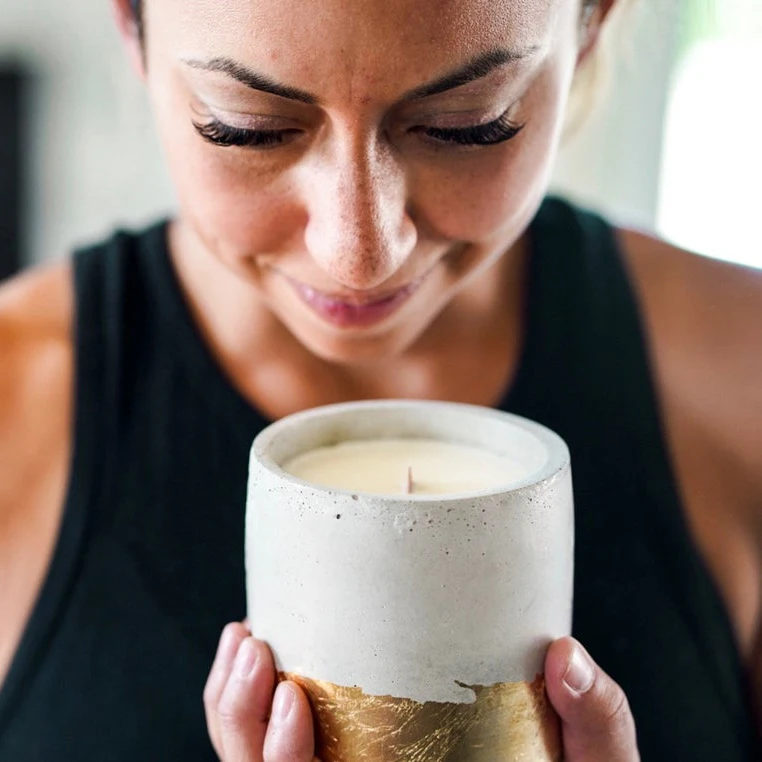 Christmas decoration luxury handmade candle jars vessel cheap matte cement cylinder candle jar in bulk