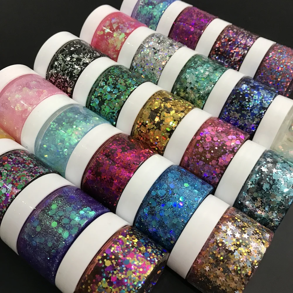 Wholesale Eco Gel Glitter Gel Peel Off Holographic Chunky Glitter Gel For Face Hair Body Glitter