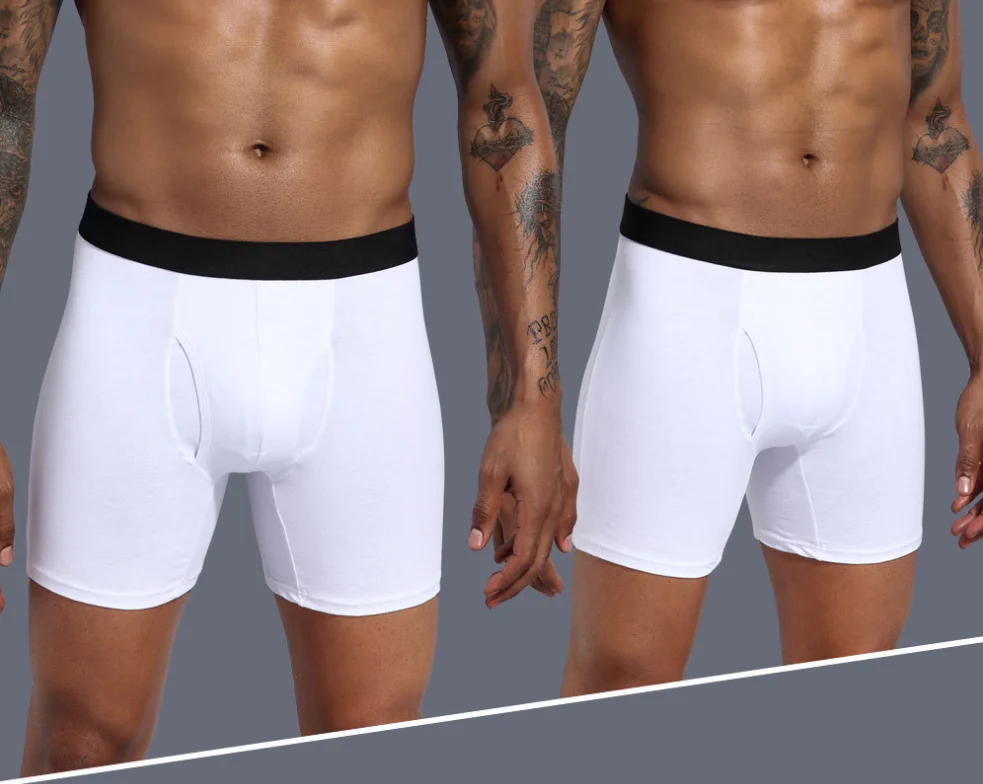 Men Panties Men's Long Leg Boxer Cotton Man Underwear Underpants Boxer ...