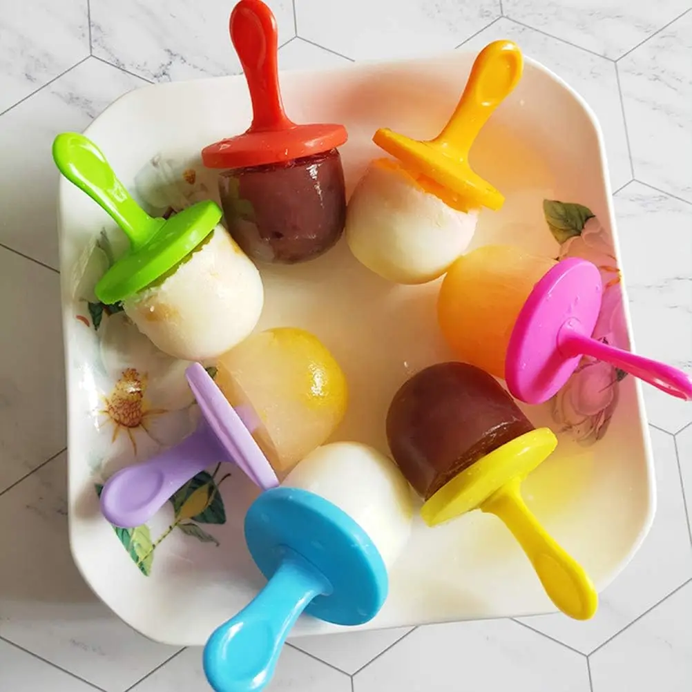 7 Cavity Mini DIY Ice Pop Mold With Colorful Plastic Sticks for Egg ...