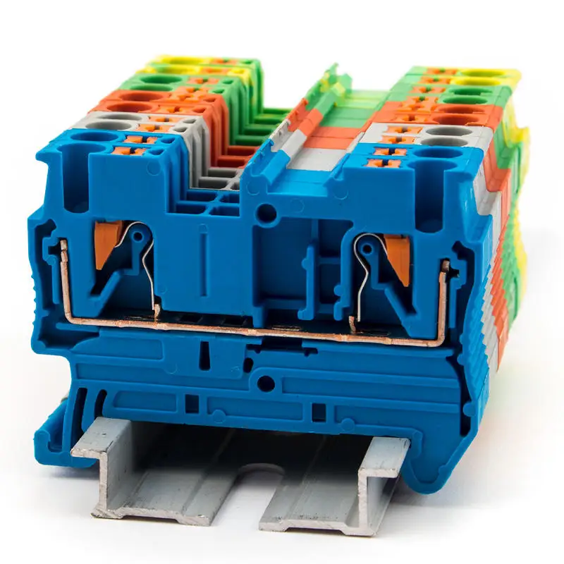 Клеммная колодка PT2.5, без винтов, с направляющей, серый, синий, оранжевый