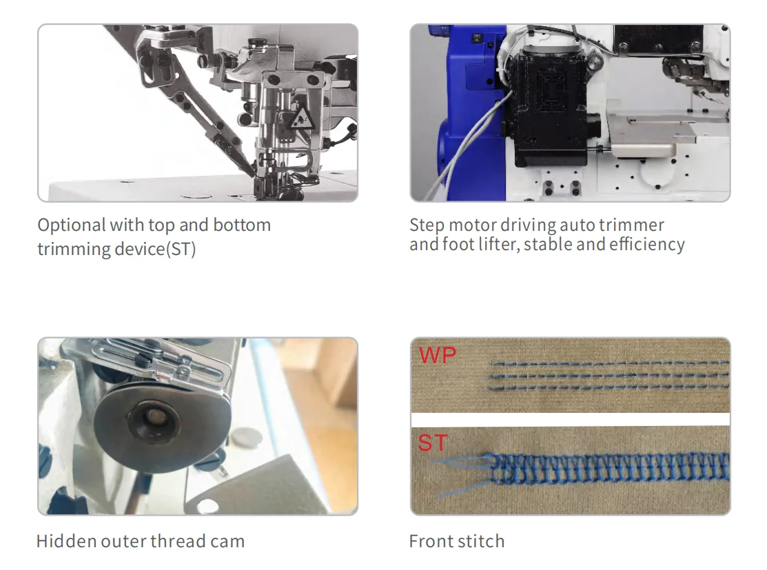 AH8-01CB-SUT Intelligent cylinder bed interlock sewing machine (step motor driving auto trimmer and auto foot lifter) manufacture