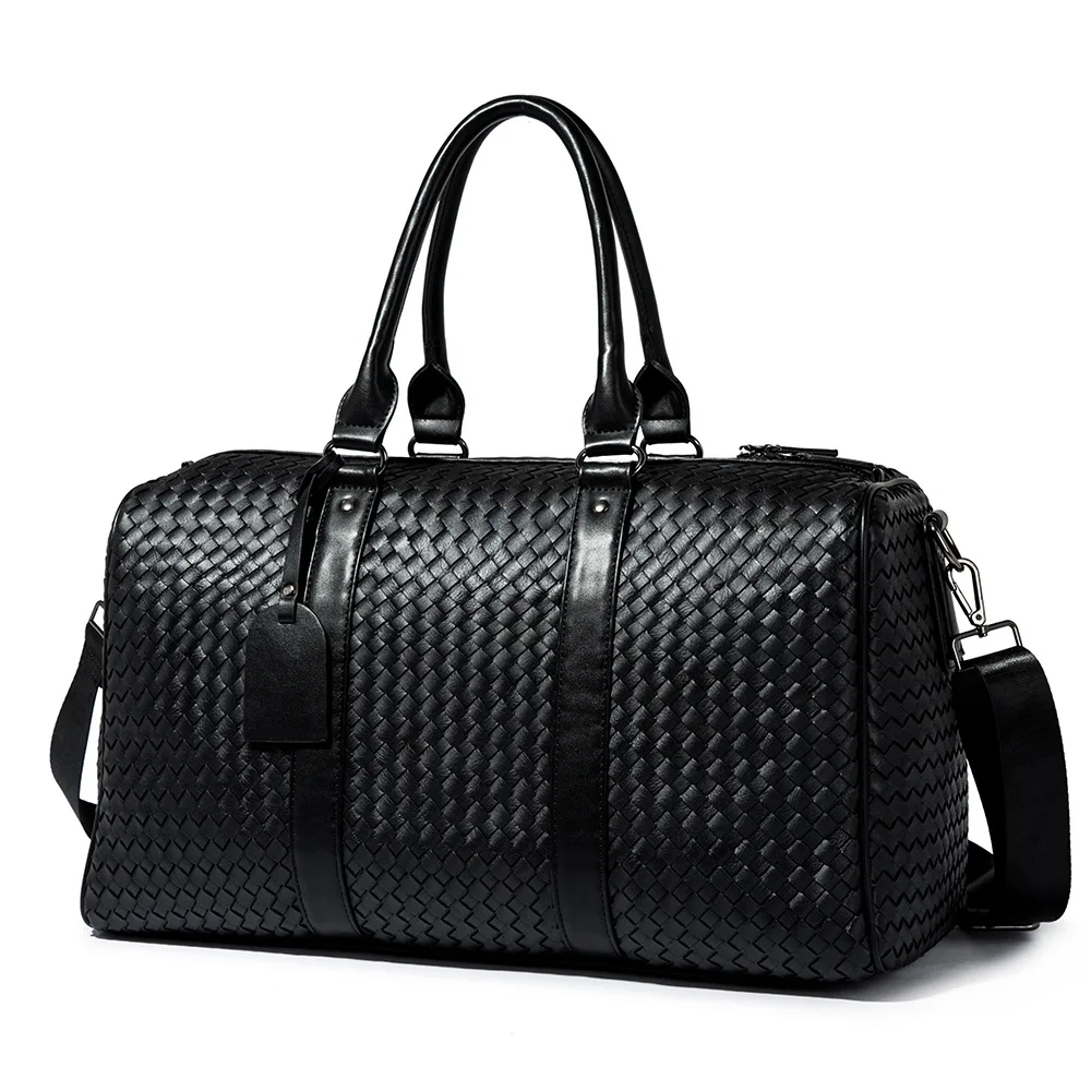 Viosi Malibu 22 inch Genuine Leather Duffel Travel Bag Sports Gym Bag Weekender Overnight Luggage [Black], Men's, Size: One Size