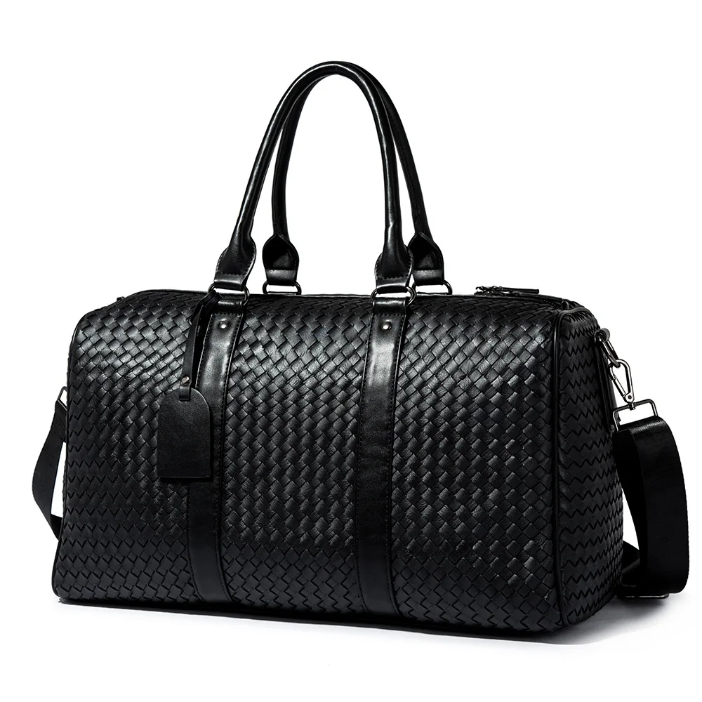 Buy Leather Villa Leather 8 Cms Travel Duffle(LV 22-24_ Black) at