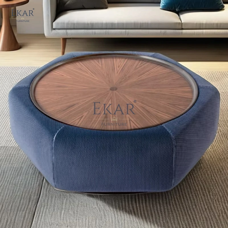 product modern octagonal coffee table with unique design creative living room furniture stylish home furniture glass metal material-61