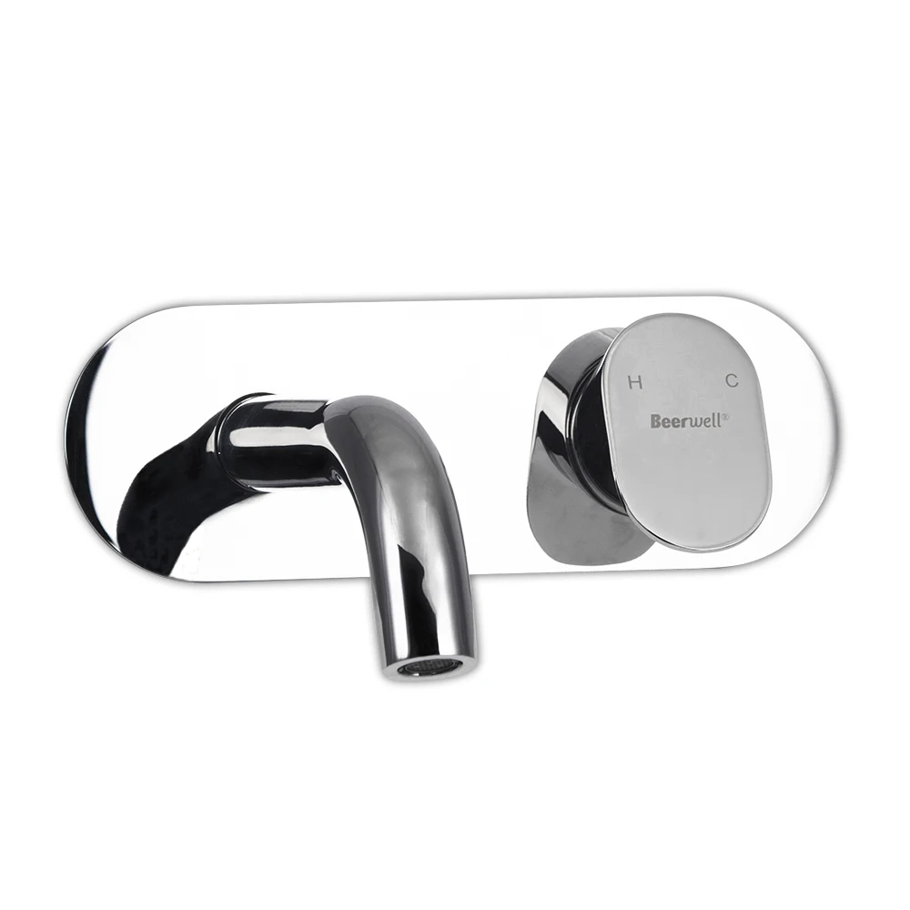 Modern Brass Wall-mounted Basin Tap - Black  supplier
