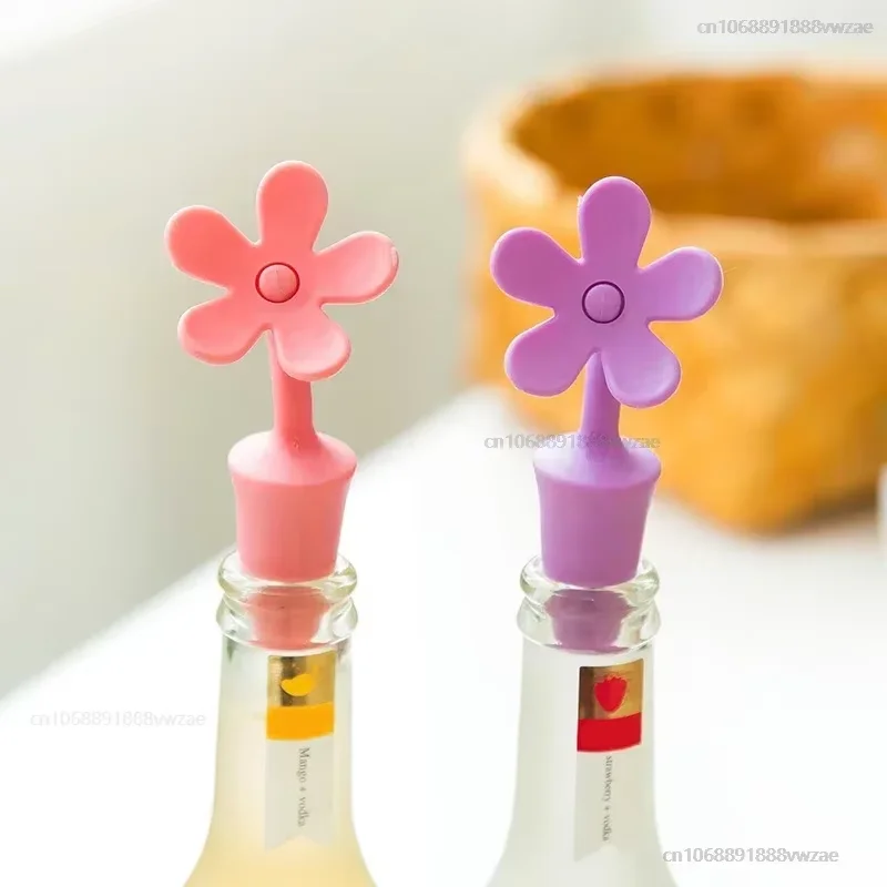 product 2025 food grade silicone wine stopper flower shaped beer bottles keep fresh stopper-5