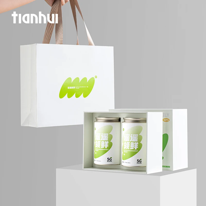 Tianhui logotipo personalizado fábrica atacado luxo papel branco tampa de embalagem de papelão rígido e caixa inferior caixa de presente