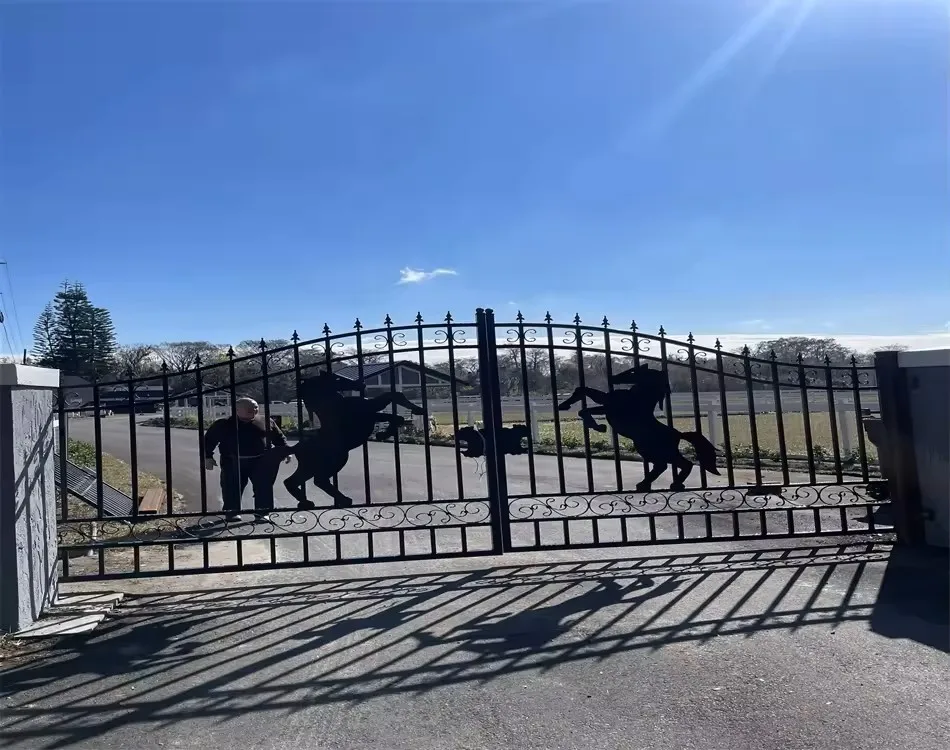 Laser Cut Horse Gate Design Simple Iron Gate Grill Designs Modern Wrought Iron Driveway Gate for Sale