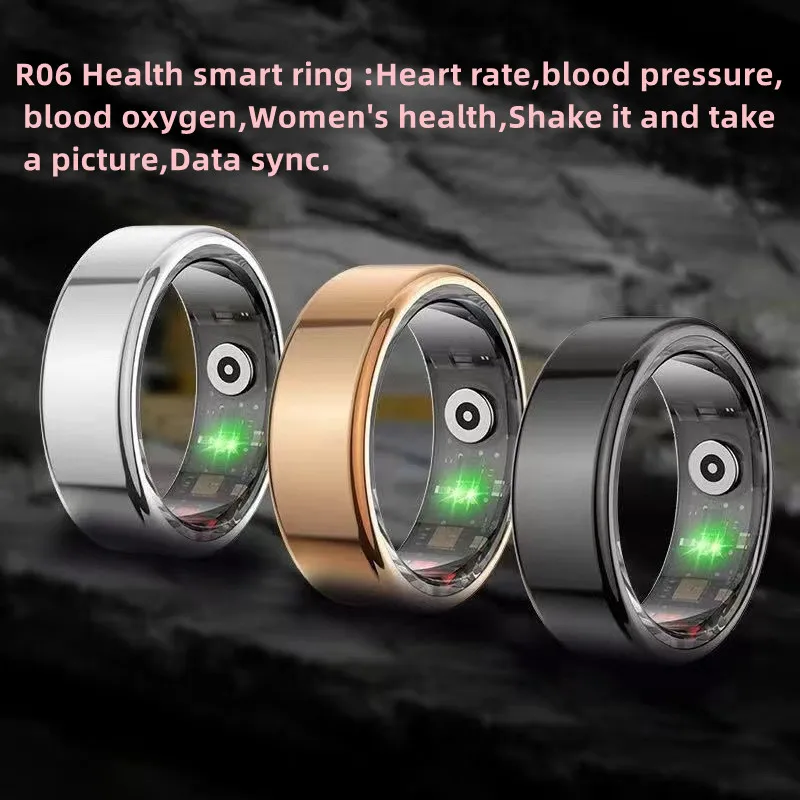 Bague Connectée Homme/femme – Écran LED, IP68, Batterie 3-5 Jours – Suivi Cœur, Sommeil, Pas – Compatible IOS/Android – Contrôle Photo Et Gestes