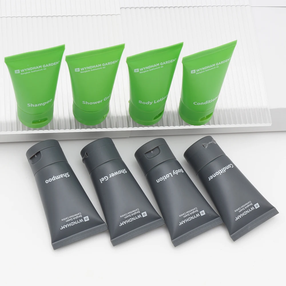 Custom Luxury Disposable Hotel Shampoo Bath Gel Conditioner Body Lotion Liquid Set Tube Or Bottle Packaging