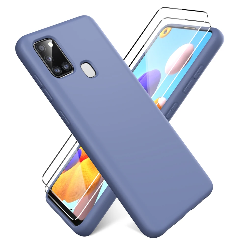 Hot New Products Luxury Liquid Silicone Mobile Phone Case Cover With Microfiber Inner For Samsung Galaxy A21