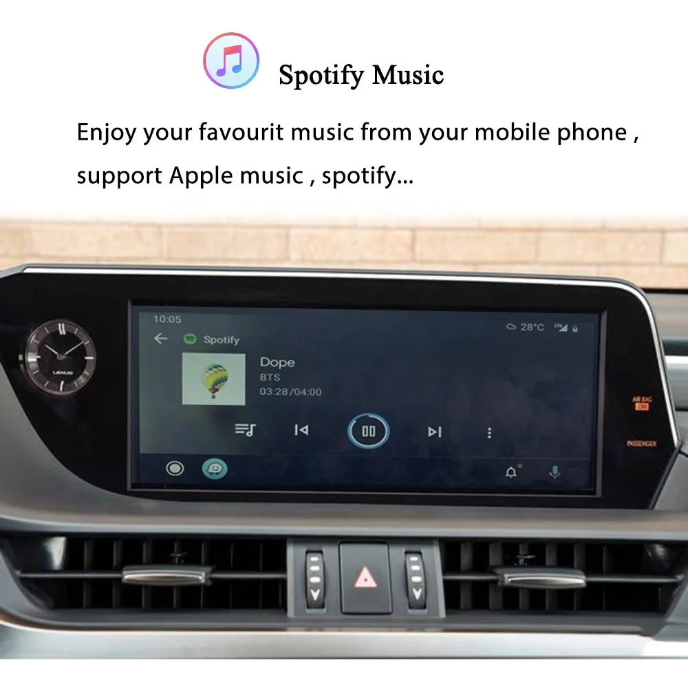 レクサスES350ES200 ES260 ES300h 2015-2017 2018-2019 AppleカープレイモジュールAirplay/USB  Play用車両カープレイボックスAndroid Auto