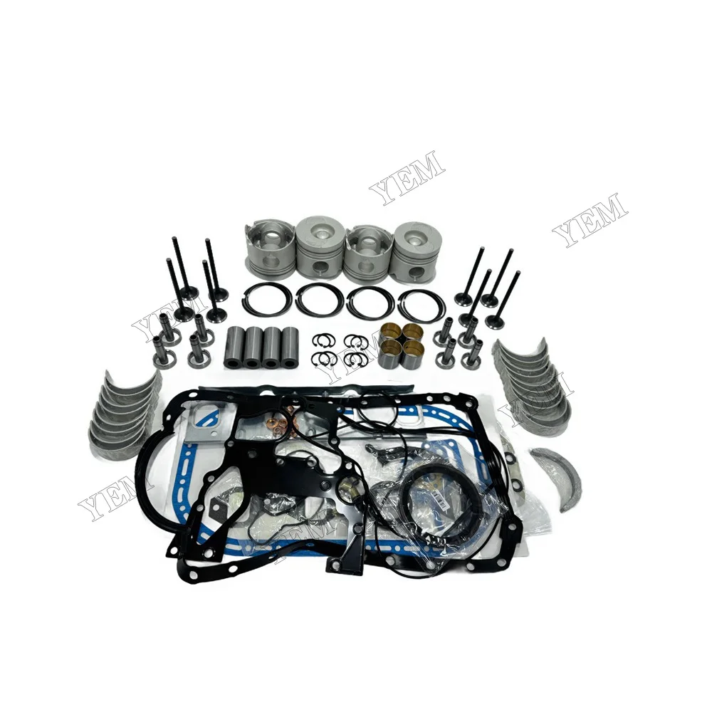 Engine Rebuild Kit With Piston Ring Bearing Valves Overhaul Gasket Set Compatible for Isuzu 4JA1s Replacement Engine Spare Parts 6