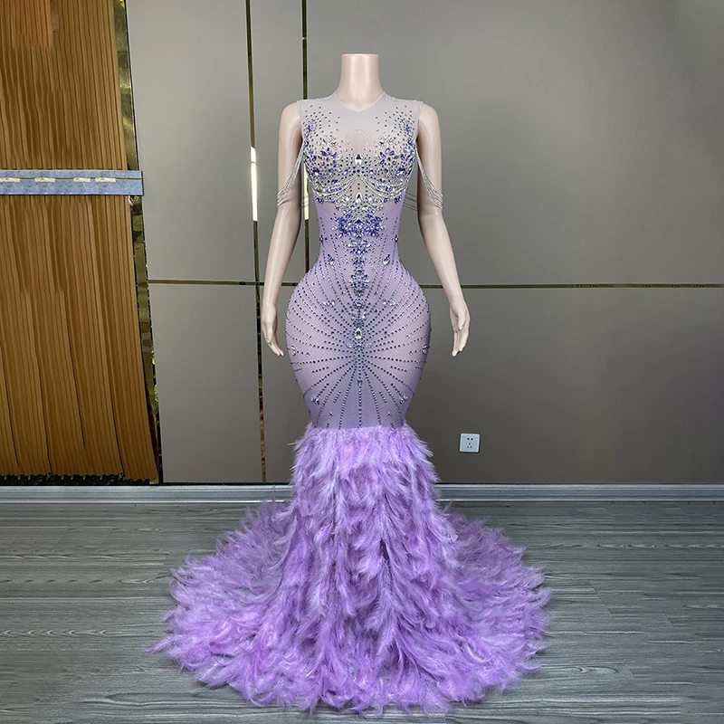 prom dresses 2023 purple Luuvis Women Light Purple Corset Prom Dress Gorgeous A Line Sweetheart Formal  Dress with Ruffles