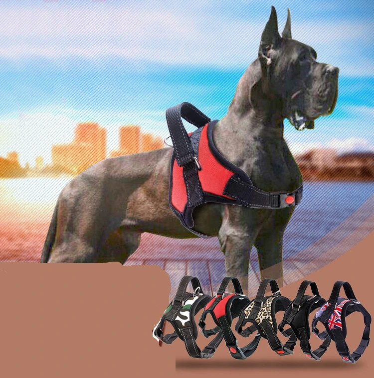 Manufacturer Wholesale Reflective Breathable Multi-design Big Pet Dog Harness 1