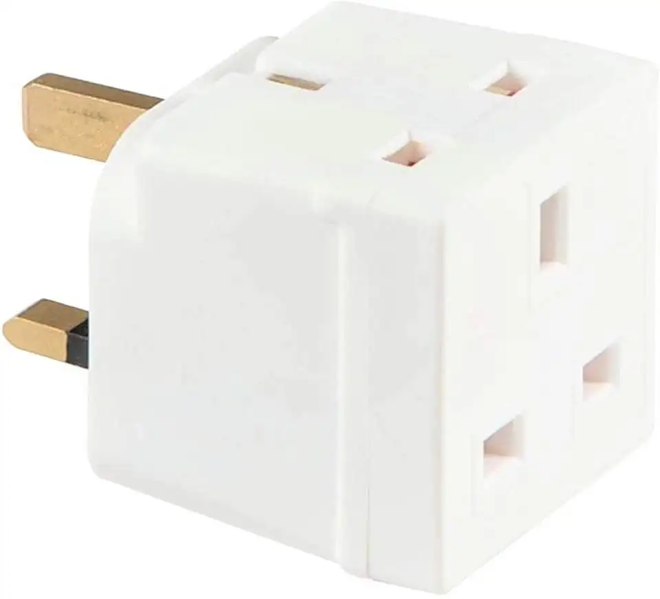 2 Way Double Plug Adaptor/Multi Plugs Extension Sockets Adapter/UK 3 Pin Socket Extensions 250V 13 Amp Power Extender