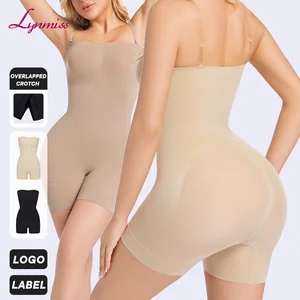 LYNMISS Strapless Detachable Straps Butt Lift  Tummy Bodysuit Shaper for Women  Seamless Body Shapewear Bodyshaper for Woman