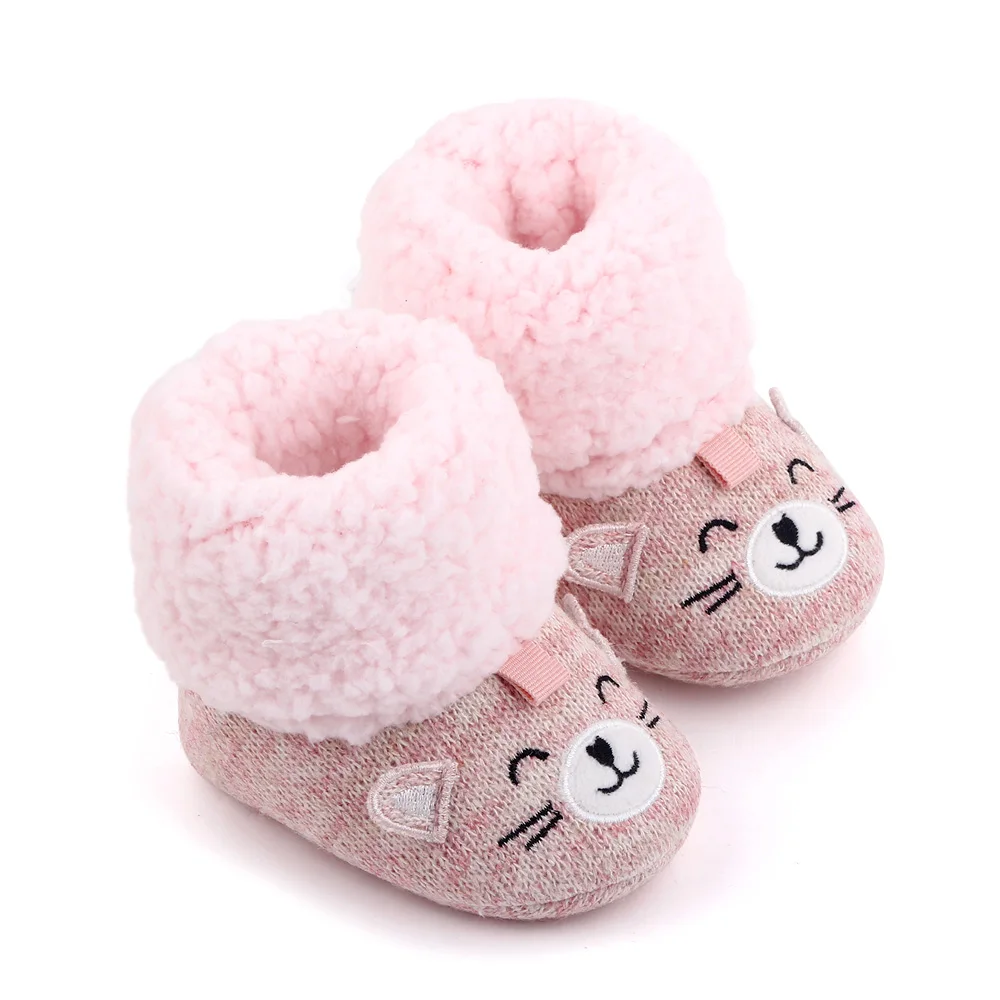 New Baby Cute Warm Cotton Boots Baby Boots Indoor Cartoon Soft Soled Toddler Shoes factory