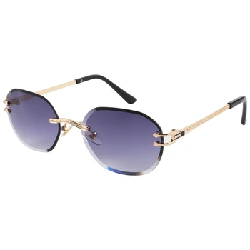 Women's Fashionable Rimless Cut Edge Gradient Color Sunglasses