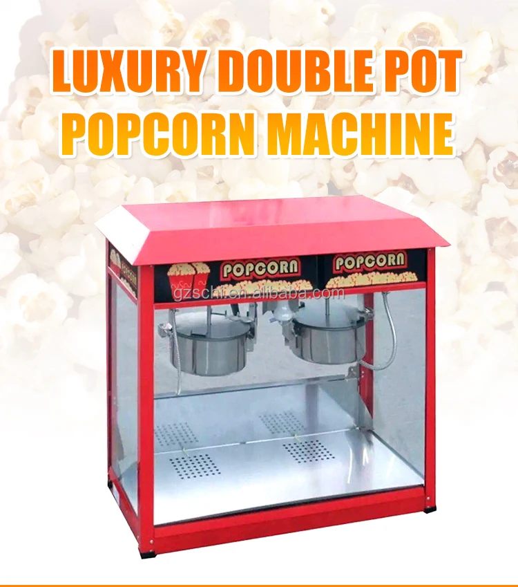 Commercial 16oz Kettle Popcorn Machine Double Pot Popcorn Making