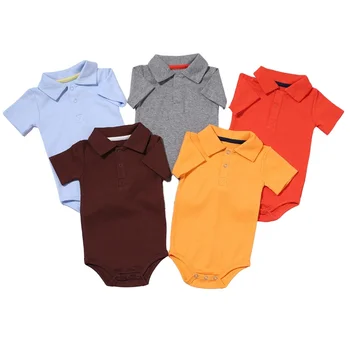 custom Baby clothing summer polo neck romper crawling clothes 2024 baby clothes wholesale for girl and boy newborn jumpsuit