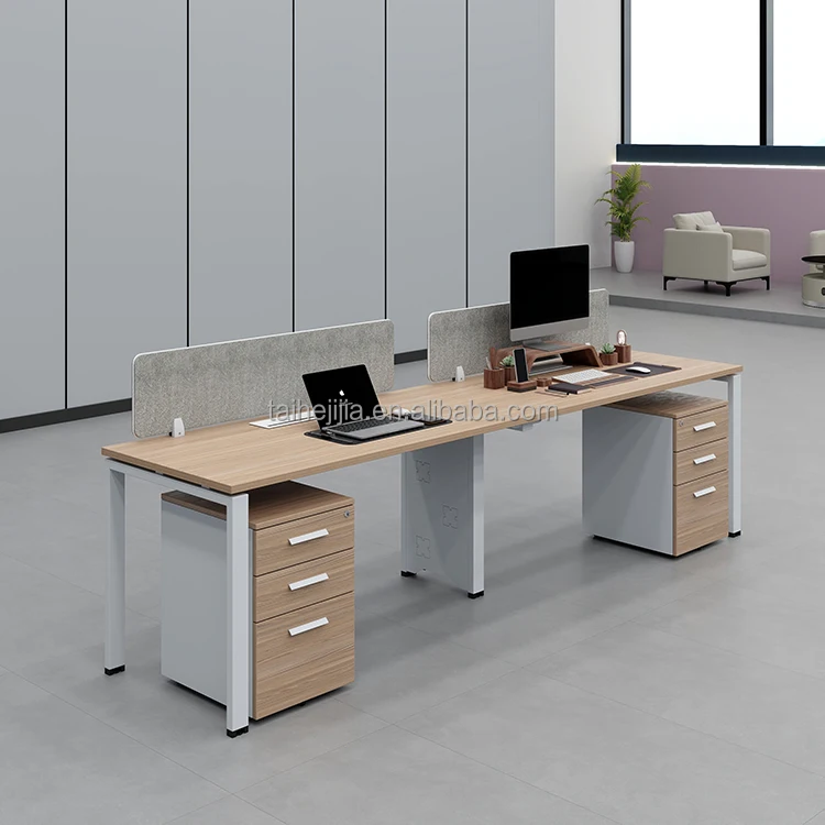 Modern Open Modular Multiple People Workstation Office Desk Furniture Design Work Office Table with Metal Leg for Office Space