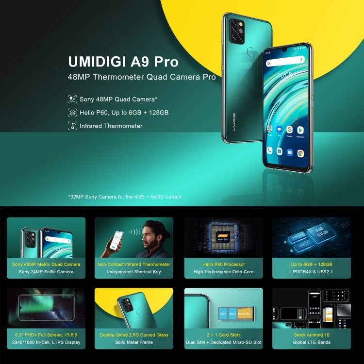 Shop UMIDIGI A9 Pro - 6GB+128GB Smartphone with 48MP Camera