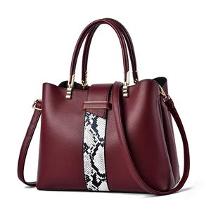 PU Leather Structured Snake-Print Bolso De Mano Classic Elegant Designer Bags Ladies Hand Bags