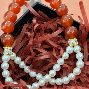 Exquisite Beaded Rouge Tears Pearl Agate Bracelet Suitable for Simple Fashion to Send Women Excellent Gift