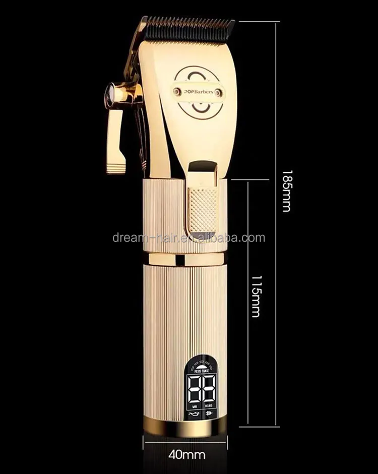 Barberia Electric Gold Hair Clipper Cordless Usb Rechargeable Shaver ...