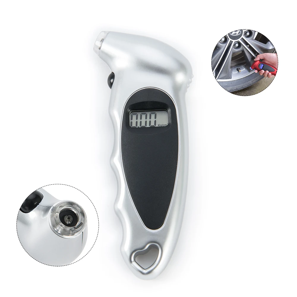 Серебряный автомобильный портативный электронный мини-диагностический инструмент для мотоцикла цифровой ЖК-дисплей измеритель давления в шинах