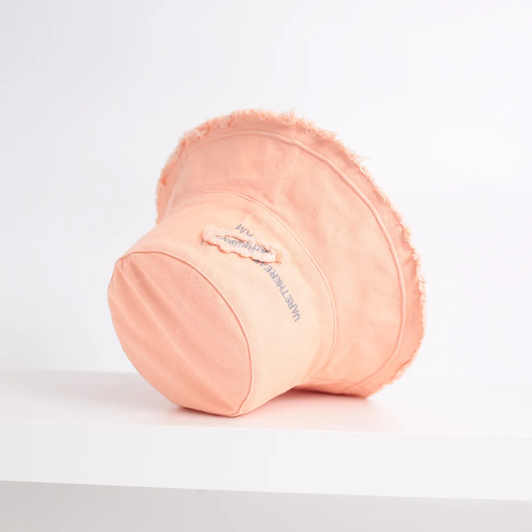 LT227 Summer Plain Washed Frayed Bucket Hat Outdoor Travelling Fisherman Caps Women Wide Brim Summer Cap