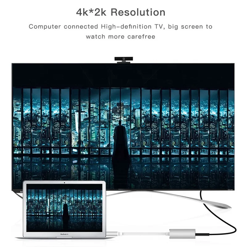 2 in 1 USB C to VGA HDMI Adapter 4K Type C to HDMI and VGA Ports