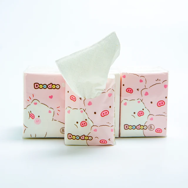 Custom Eco-friendly Printed Travel Pocket Facial Tissue Paper Handkerchief Natural No Fragrance
