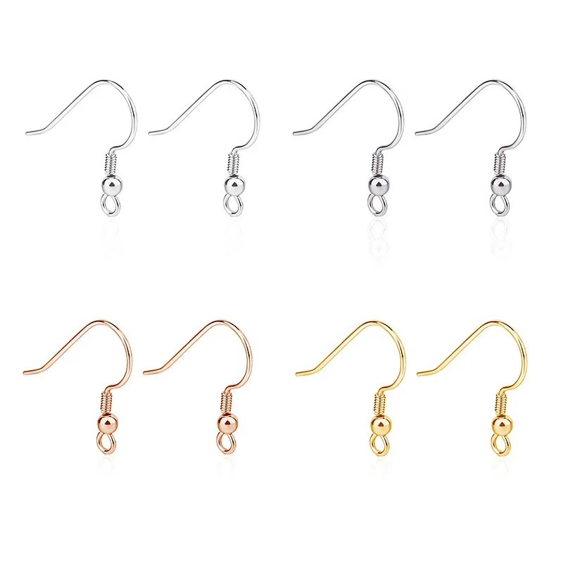 Gold Plated 925 Sterling Silver Simple Earring Hooks Zircon Pearl