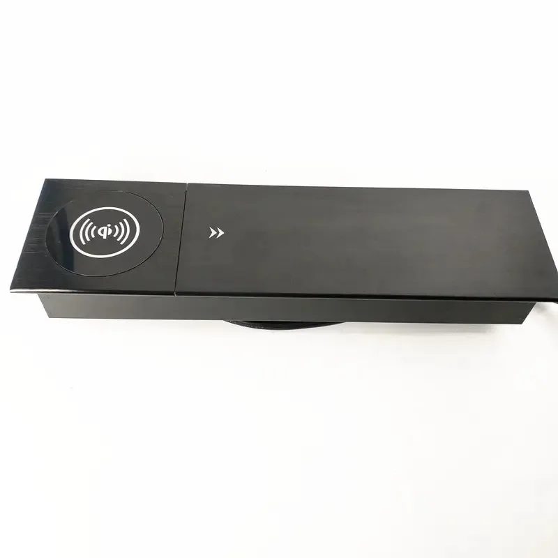 VNX Customized Universal Power Sliding Cover Desk Mount Power and Date Outlet Wireless Charger USB Charging Port Desktop Socket