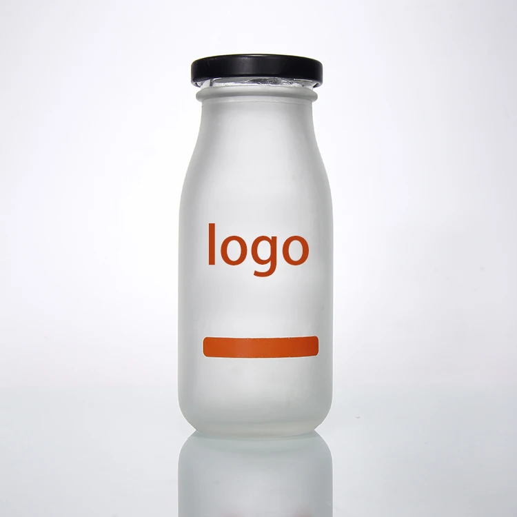 Stocked Cheaper Price Round Clear Milk Bottle Glass for Juice Beverage Packaging