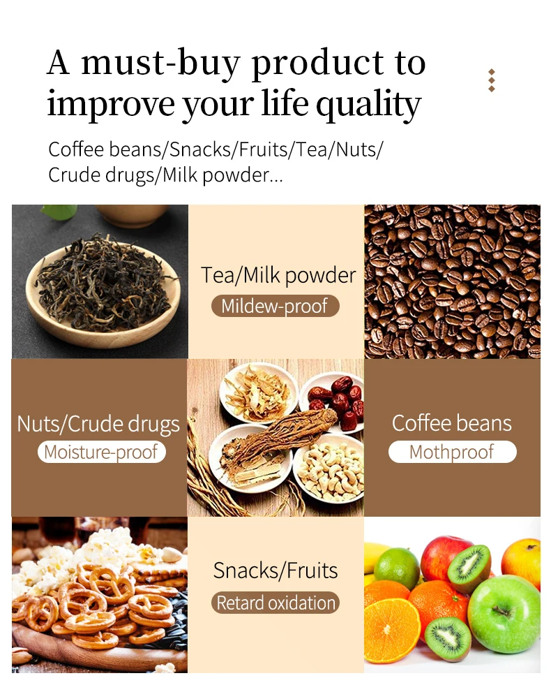 Portable Food Storage  Vacuum Containers,easy to Use,perfect for Vegetable, Fruit, Coffee Beans factory