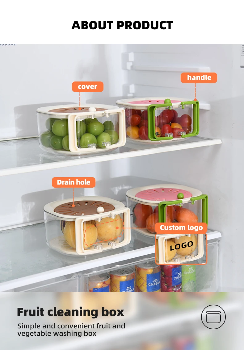 Wannuo Plastic PP PET Refrigerator Storage Box kitchen containers Modern Luxury Multi-Functional Food Container manufacture