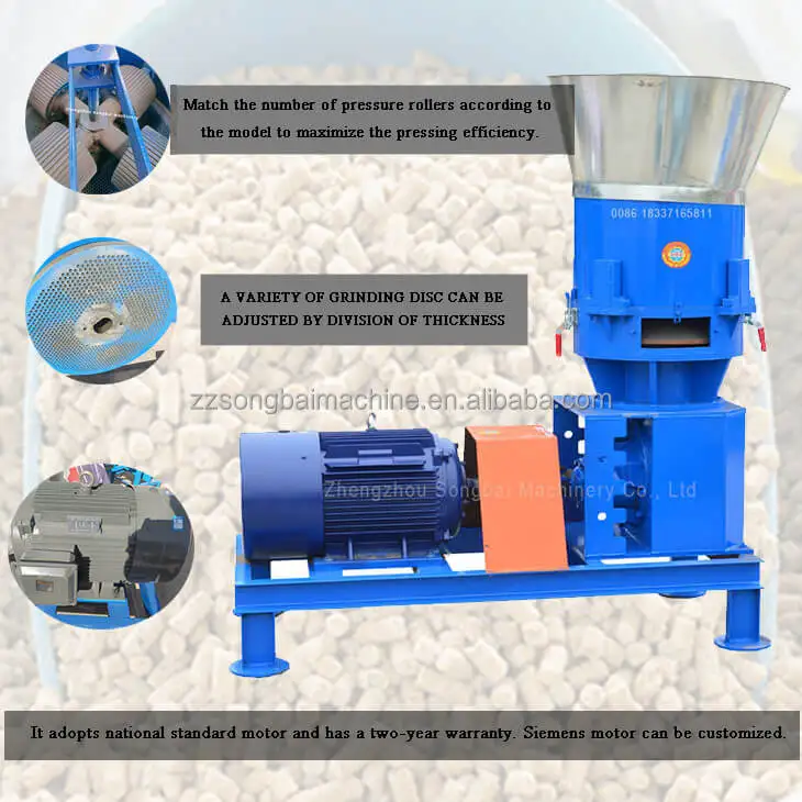 4.5kw Electric Animal Feed Processing Machines Home Use Farm Chicken Pig Cow Food Feed Pellets Making Machine