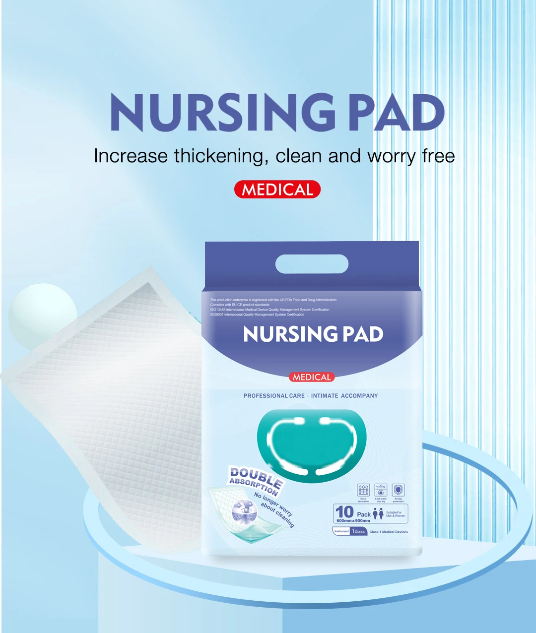 Oem Brand Adult Disposable Underpad Blue Or White Medical Underpad ...