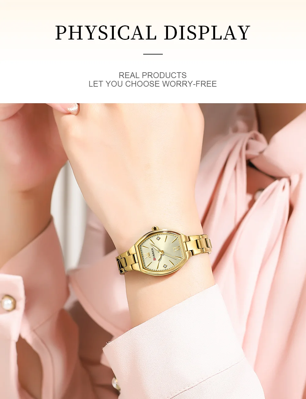 CURREN 9112 Women's Watches Luxury Tonneau Original Top Brand Quartz Watch Waterproof Luminous Hands Femme Wristwatch for Ladies