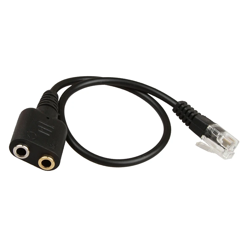 RJ9 to 3.5mm Female Jack Adapter Convertor PC Headset Cable to Avaya 1600 9600 SNOM Yealink Telephones 