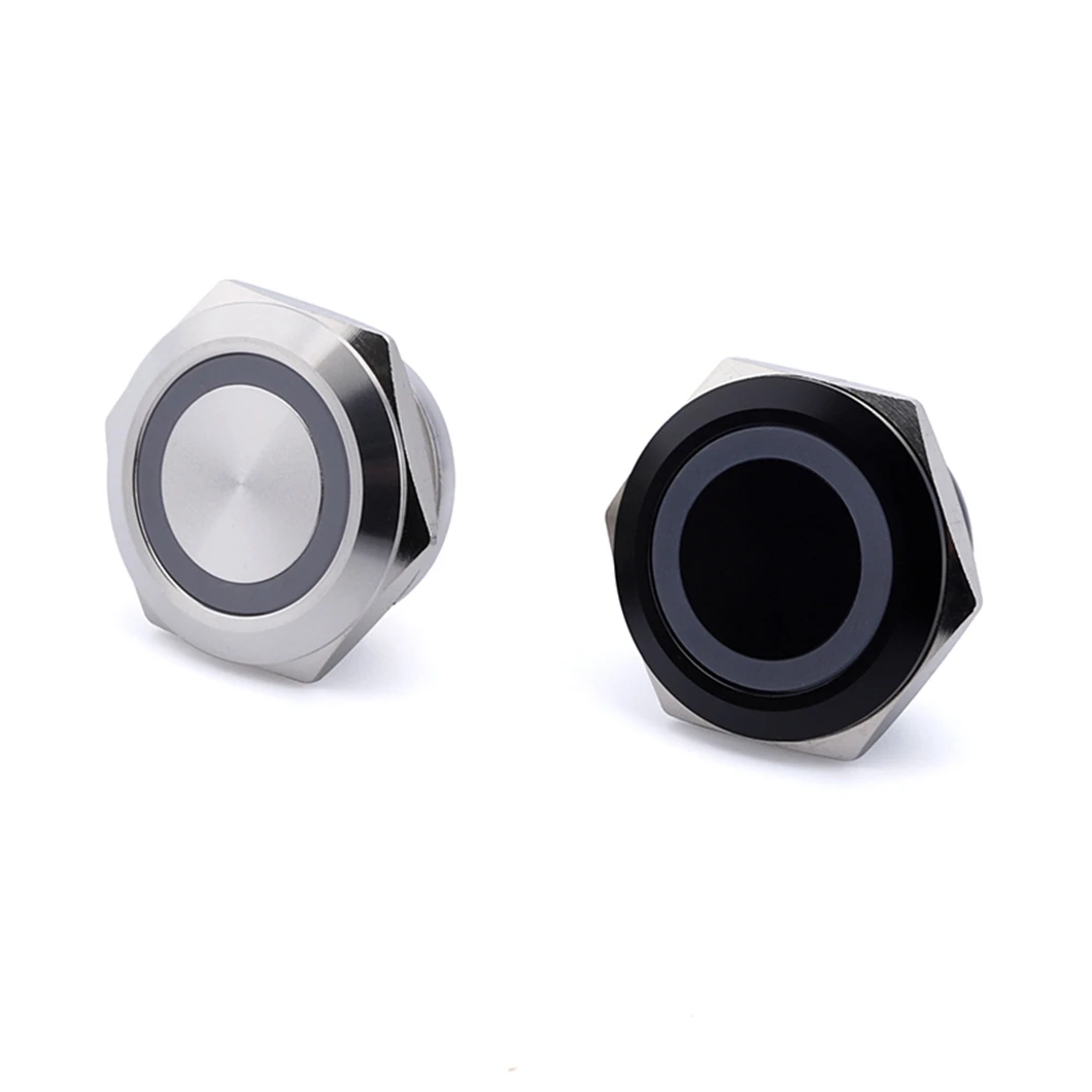 Flat Head Button Push Button Switches 20a 12v LED Stainless Steel Self Return Momentary Latching Metal 8mm 10mm ABILKEEN IP65