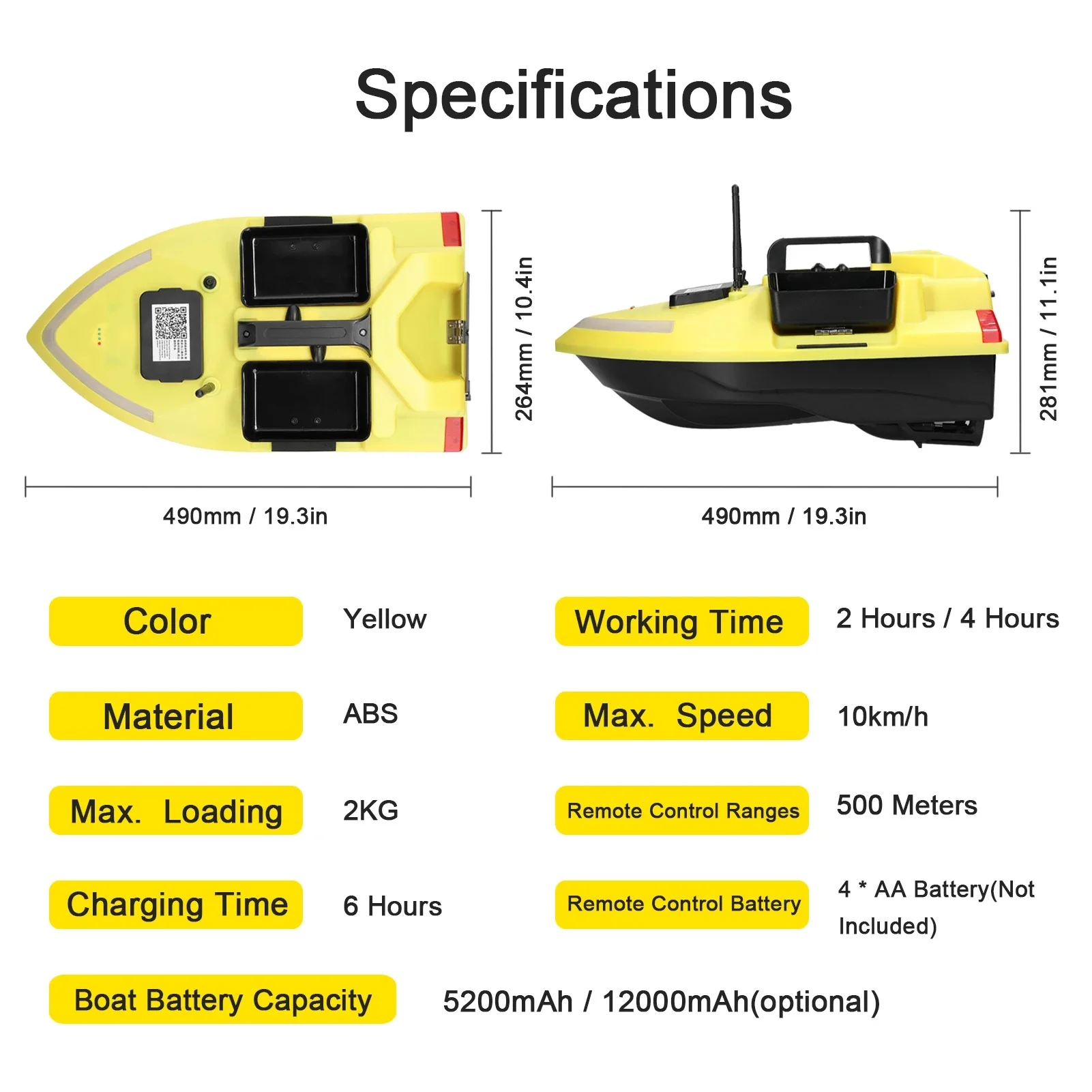Flytec V020 Bait Boat GPS Fishing Bait Boat 500M With 3 Bait Tanks Fish Finder 2KG Loading Automatic Cruise/Return Fishing Boat