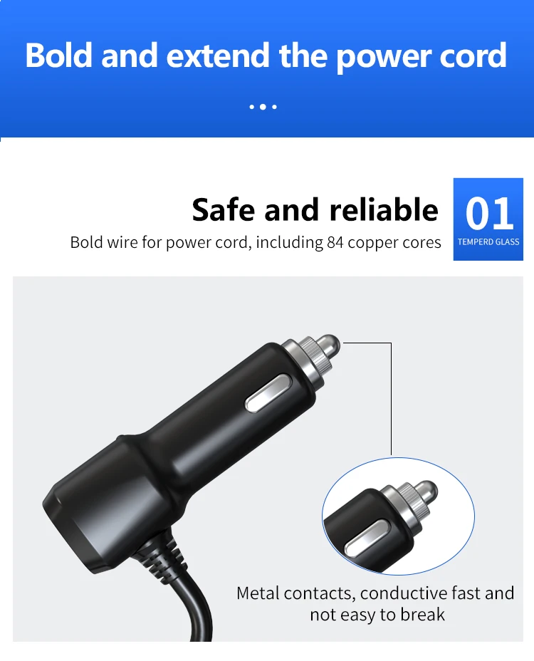 GXYKIT ZNB03s Car Charger: 120W, 3.1A Socket Adapter with 2 USB Ports. details