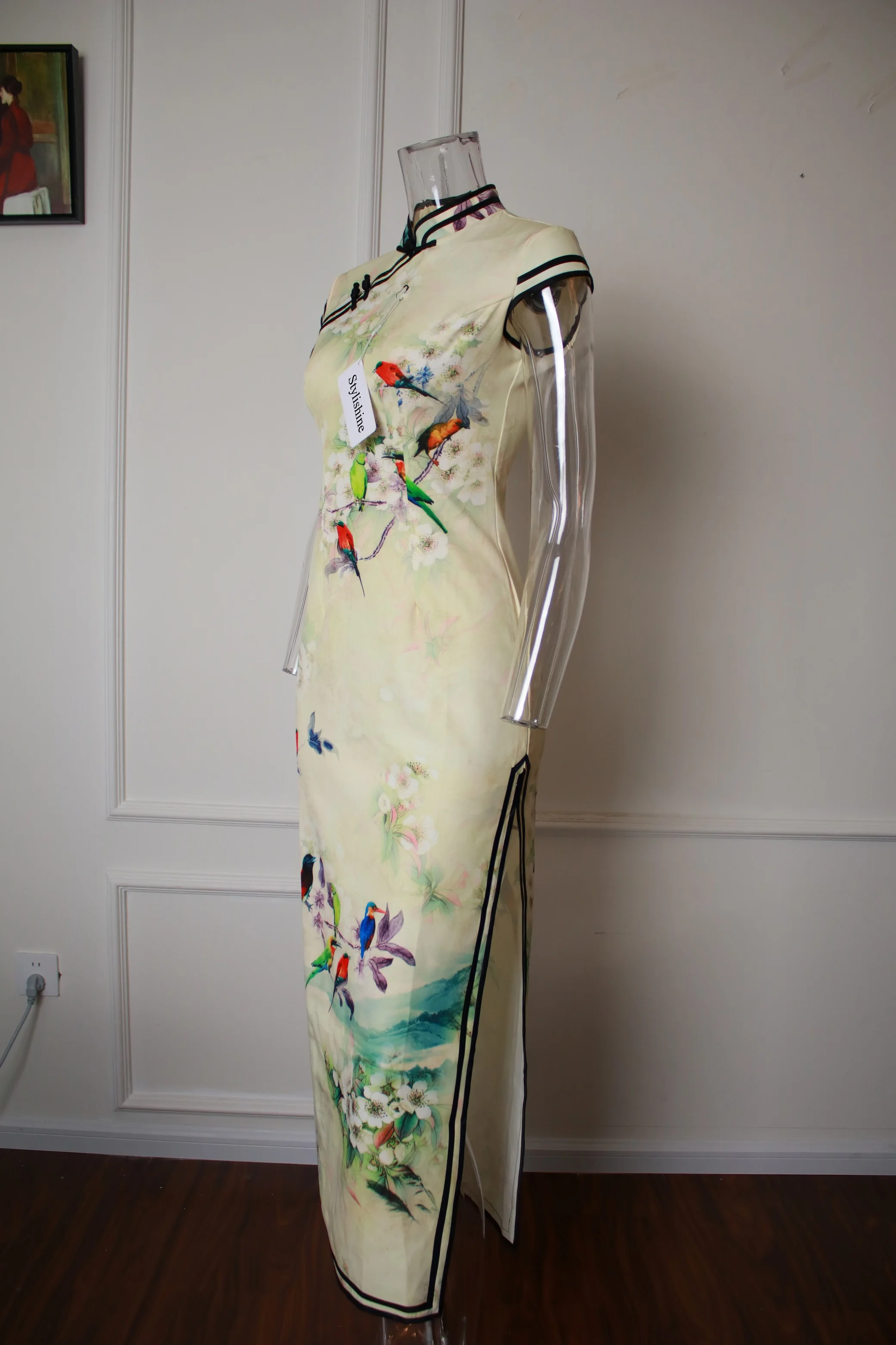 Stylishine Cheongsam Chinese Style Women Elegant Short Sleeve Printing ...