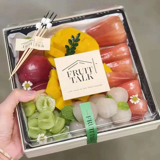 Wooden Sushi Box Disposable Lunch Box Fruit Cutting Takeout Wooden Sashimi Sushi Packing Boxes